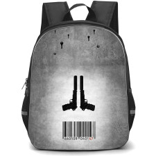 Hitman Backpack School Bag StudentPack - Hitman Dual Pistol Bar Code Poster