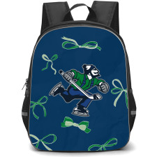 Abbotsford Canucks Backpack School Bag StudentPack - Logo Ribbon In Blue Background