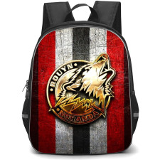 Rouyn Noranda Huskies Backpack School Bag StudentPack - Logo Gold Grunge Stripe Background