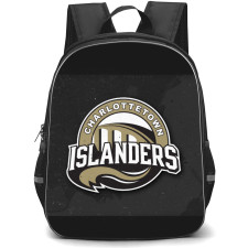 Charlottetown Islanders Backpack School Bag StudentPack - Logo In Gray Grunge Background
