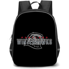 Portland Winterhawks Backpack School Bag StudentPack - Logo Wordmark Black Background