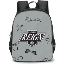 Ontario Reign Backpack School Bag StudentPack - Logo Ribbon In Gray Background