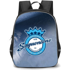Chicoutimi Sagueneens Backpack School Bag StudentPack - Logo In Ice Background