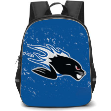 Saint John Sea Dogs Backpack School Bag StudentPack - Logo In Blue Grunge Background