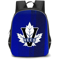 Penticton Vees Backpack School Bag StudentPack - Logo In Blue Noise Background