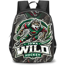Iowa Wild Backpack School Bag StudentPack - Logo Overlay In Gray Background