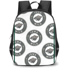 Iowa Wild Backpack School Bag StudentPack - Logo In White Pattern