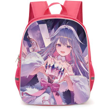 Hololive Koseki Bijou Backpack School Bag StudentPack - Koseki Bijou Smiling Portrait Crystal Background