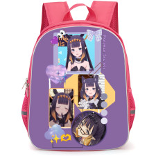 Hololive Ninomae Inanis Backpack School Bag StudentPack - Ninomae Inanis Portrait Purple Collage