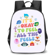 Inside Out 2 Backpack StudentPack - Characters Quote It's Okay To Feel The Feels