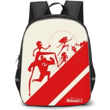 The Incredibles Backpack StudentPack - The Incredibles 2 Red Beige Minimalist Art Poster