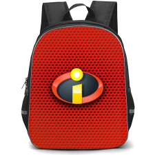 The Incredibles Backpack StudentPack - The Incredibles Logo On Red Mesh Pattern Background