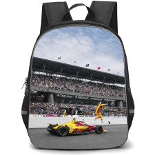 IndyCar Series Alex Palou Backpack School Bag StudentPack - Alex Palou Jumpin From Car Race Track