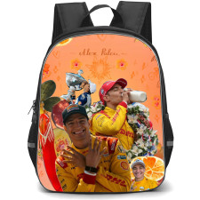 IndyCar Series Alex Palou Backpack School Bag StudentPack - Alex Palou Trophy Happy Portrait Collage