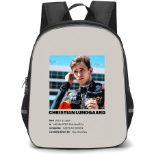 IndyCar Series Christian Lundgaard Backpack School Bag StudentPack - Christian Lundgaard Biography Portrait Poster