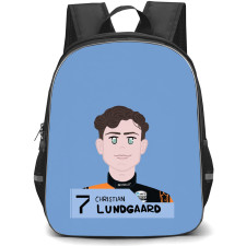 IndyCar Series Christian Lundgaard Backpack School Bag StudentPack - Christian Lundgaard Portrait Illustration Art Poster