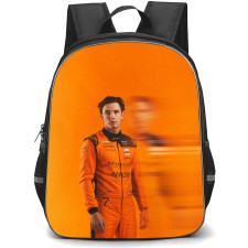 IndyCar Series Christian Lundgaard Backpack School Bag StudentPack - Christian Lundgaard Portrait Orange Background