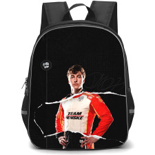 IndyCar Series David Malukas Backpack School Bag StudentPack - David Malukas Paper Ripped Portrait