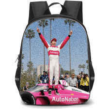 IndyCar Series Kyle Kirkwood Backpack School Bag StudentPack - Kyle Kirkwood Standing On Car Celebrating Portrait