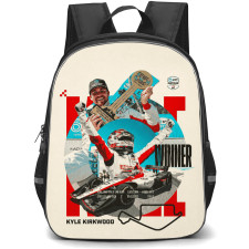IndyCar Series Kyle Kirkwood Backpack School Bag StudentPack - Kyle Kirkwood Winner Portrait Collage Poster