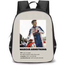 IndyCar Series Marcus Armstrong Backpack School Bag StudentPack - Marcus Armstrong Biography Portrait Poster