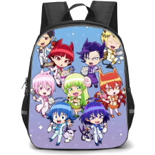 Welcome to Demon School Iruma Kun Backpack StudentPack - Characters Chibi Art Blue Background