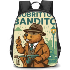 Italian Brainrot Bobrito Bandito Backpack StudentPack - Bobrito Bandito Retro Digital Art Sticker