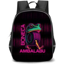 Italian Brainrot Boneca Ambalabu Backpack StudentPack - Boneca Ambalabu Pink Neon Art On Dark Background Sticker
