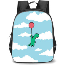 Joguman Brachio Backpack StudentPack - Brachio Floating With Red Balloon On Air Illustration Art Poster