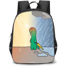 Joguman Brachio Backpack StudentPack - Brachio Is Getting Wet In The Rain Drawing Art Poster
