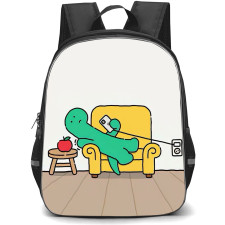 Joguman Brachio Backpack StudentPack - Brachio Lying On Sofa And Holding Phone Illustration Art Poster