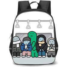 Joguman Brachio Backpack StudentPack - Brachio On Metro Train Illustration Art Poster