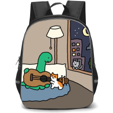 Joguman Brachio Backpack StudentPack - Brachio Playing Guitar Illustration Art Poster