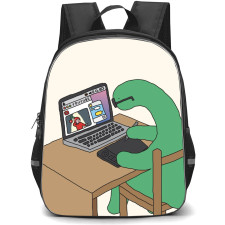Joguman Brachio Backpack StudentPack - Brachio Working On Laptop Illustration Art Poster