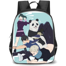 Jujutsu Kaisen Backpack StudentPack - Jujutsu Kaisen Characters Workout On Blue Background