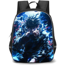 Jujutsu Kaisen Megumi Fushiguro School Backpack StudentPack - Megumi Fushiguro Divine Dogs Moon Background