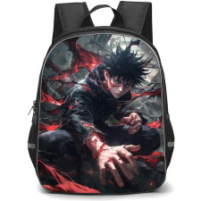 Jujutsu Kaisen Megumi Fushiguro School Backpack StudentPack - Megumi Fushiguro Fighting Pose Illustration