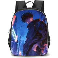 Jujutsu Kaisen Megumi Fushiguro School Backpack StudentPack - Megumi Fushiguro Portrait City Background