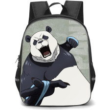 Jujutsu Kaisen Panda School Backpack StudentPack - Panda Fighting Pose Green Background