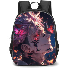 Jujutsu Kaisen Ryomen Sukuna School Backpack StudentPack - Ryomen Sukuna Smiling Side Portrait Blue Background