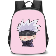 Jujutsu Kaisen Gojo Satoru Backpack StudentPack - Gojo Satoru Chibi Avatar On Pink Background