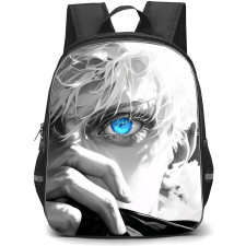 Jujutsu Kaisen Satoru Gojo School Backpack StudentPack - Satoru Gojo Half Face Portrait Grayscale