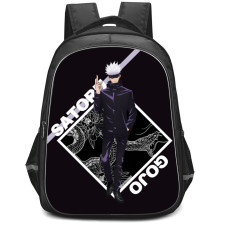 Jujutsu Kaisen Gojo Satoru Backpack StudentPack - Gojo Satoru Signature Posture On Black Background