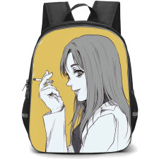 Jujutsu Kaisen Backpack StudentPack - Ieiri.Shouko Smoking Grayscale Portrait
