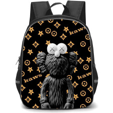 Kaws School Backpack StudentPack - Black BFF Pattern Art Background