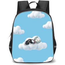 Kaws School Backpack StudentPack - Lying Down Clouds Pattern Art Background