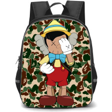 Kaws School Backpack StudentPack - Pinocchio Camouflage Background
