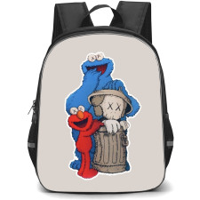 Kaws Backpack StudentPack - Kaws Styled Sesame Street Characters Sticker