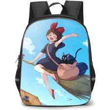Kiki's Delivery Service Kiki Backpack StudentPack - Kiki Flying With Jiji On BoomStick Poster