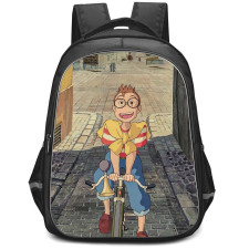 Kiki's Delivery Service Tombo Backpack StudentPack - Tombo Sitting On Bicycle Cartoon Art Poster
